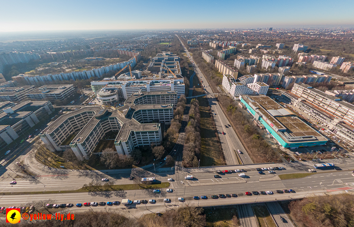 15.02.2023 - Luftbilder Perlach Plaza, Allianz, Wacker, Rentenversicherung, PEP